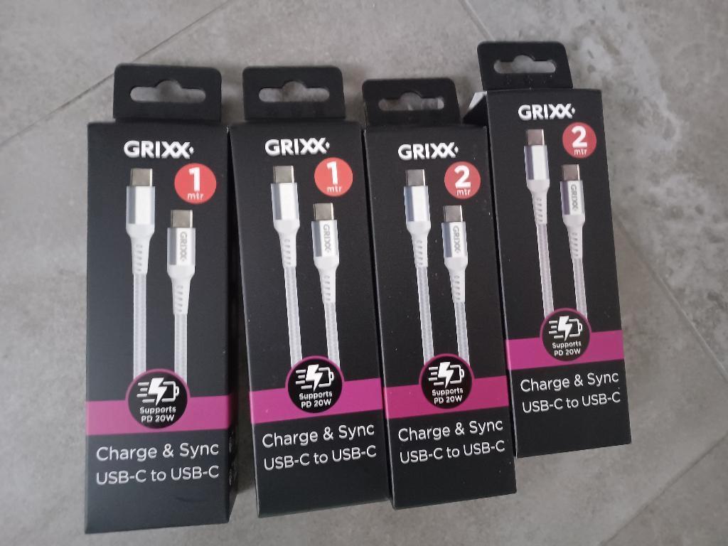 Grixx USB-C to USB-C white 2 meter / nieuw, Ophalen of Verzenden, Nieuw, Apple iPhone