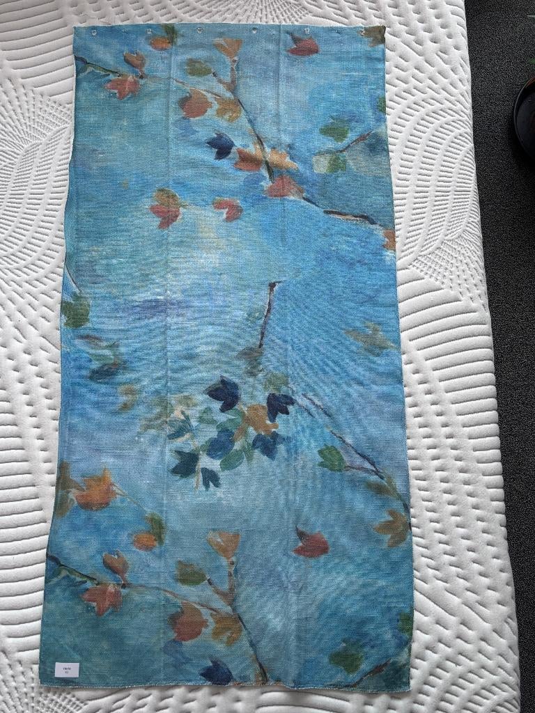 Lap stof Artelux Herfst 55 x 110 cm gordijnstof blad blauw, Blauw, Ophalen of Verzenden, Zo goed als nieuw, 30 tot 120 cm