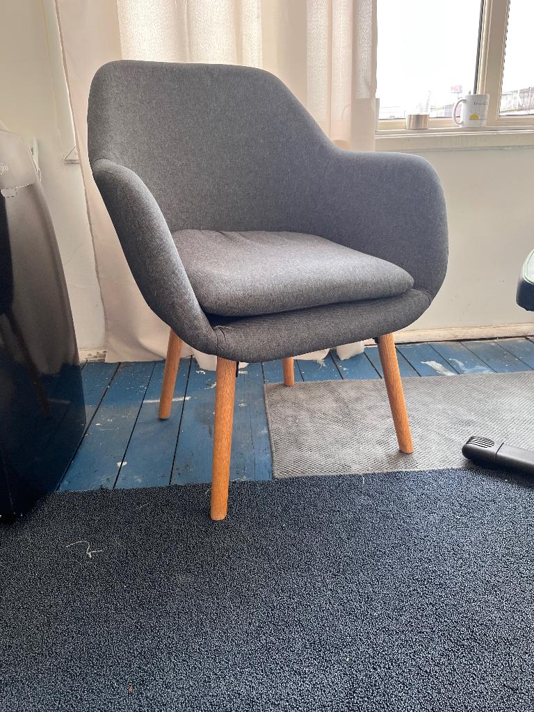 Grijze fauteuil Udsbjerg, Ophalen, Gebruikt, 75 tot 100 cm, Stof