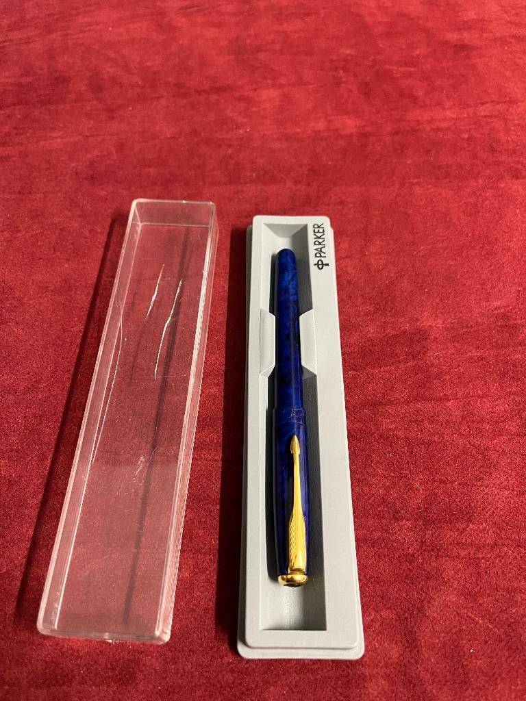 Blauwe Parker Sonnet rollerbal pen, Met doosje, Ophalen of Verzenden, Zo goed als nieuw, Parker