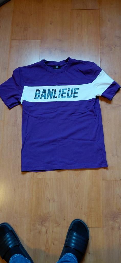 Banlieue T-shirt - Paars/Wit - Maat M, Maat 48/50 (M), Paars, Ophalen of Verzenden, Zo goed als nieuw