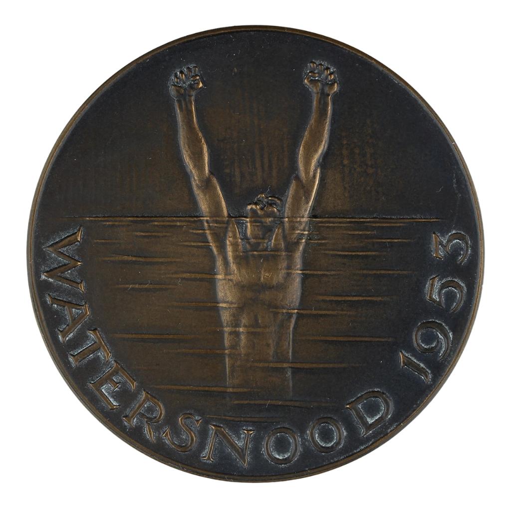 Penning VPK 1953 L.O. Wenckebach : Watersnood, Verzenden, Brons, Nederland