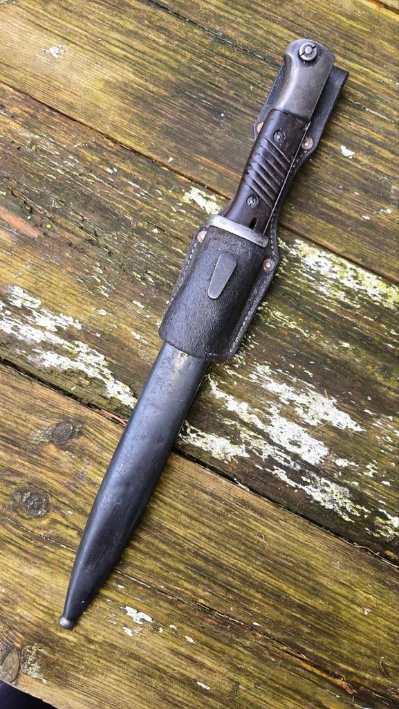 Duitse WO2 K98 bajonet met houder, Verzamelen, Ophalen of Verzenden, Duitsland, Mes of Dolk