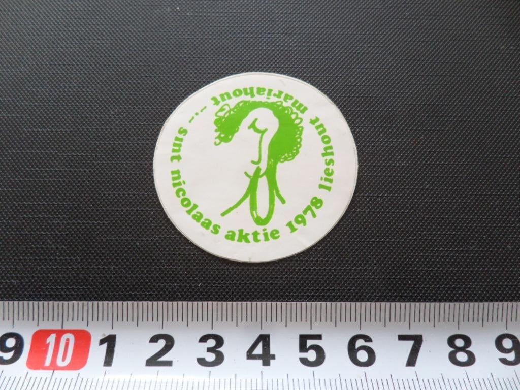 sticker 123 mariahout lieshout 1978 sint nicolaas aktie, Verzamelen, Ophalen, Zo goed als nieuw