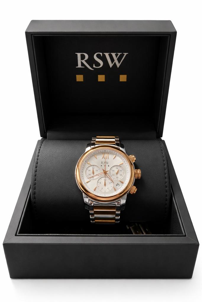 RSW Swiss Made Herenhorloge – Nieuwstaat – Safierglas –, Overige merken, Staal, Polshorloge, Nieuw