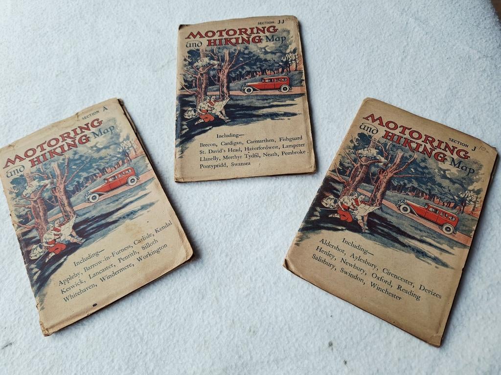 3 x Motoring and Hiking map vooroorlogs, Ophalen of Verzenden