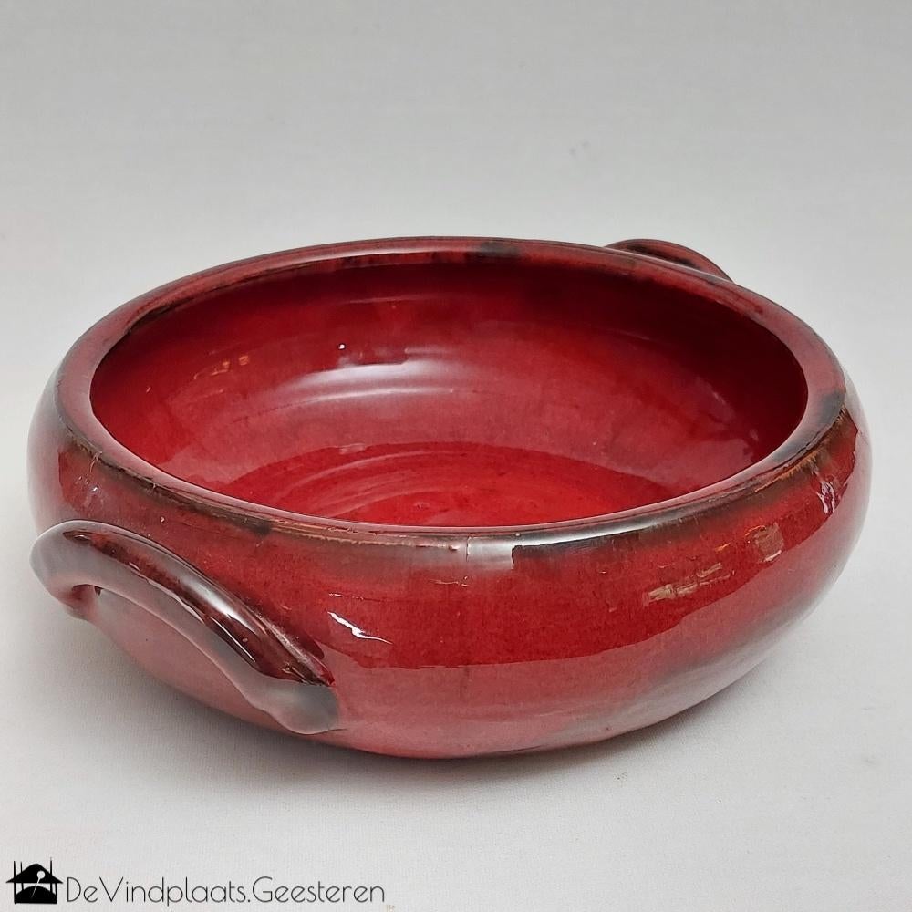 Donkerrode aardewerk schaal, Ophalen of Verzenden