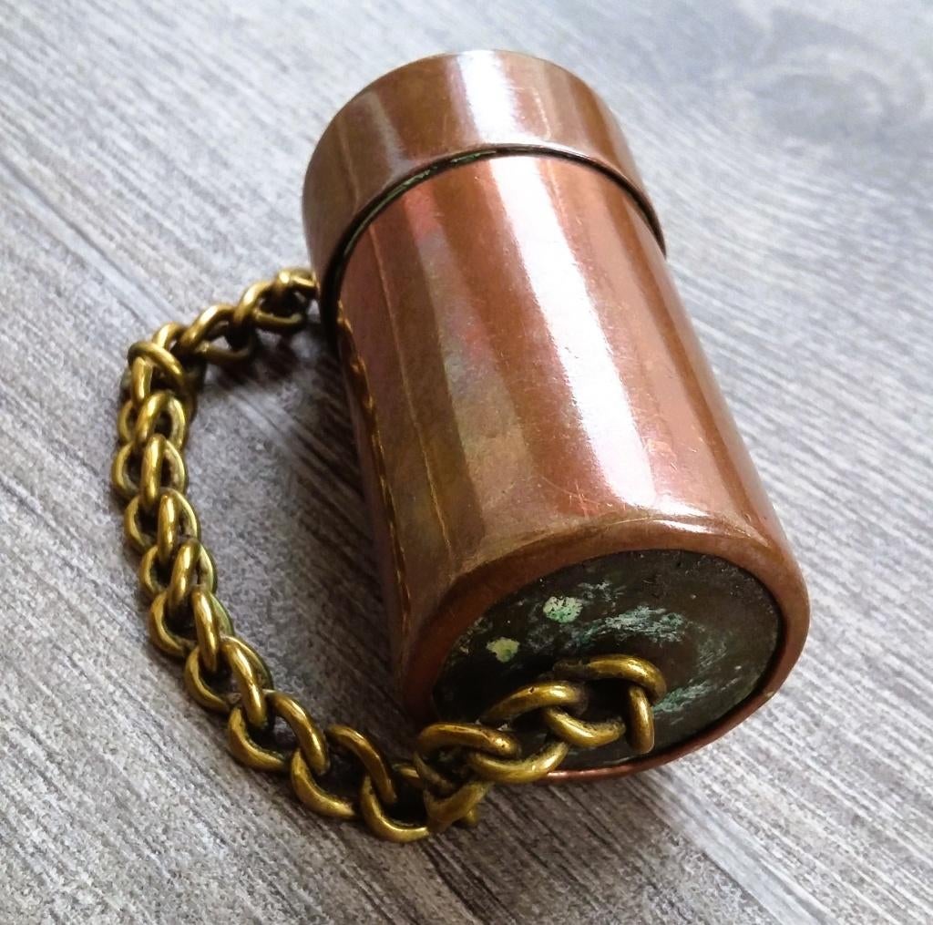 Circa 1750 - 1850 Tondeldoos Vuurmaker Pijp Roker Vuurslag, Antiek en Kunst, Antiek | Koper en Brons, Ophalen of Verzenden, Koper