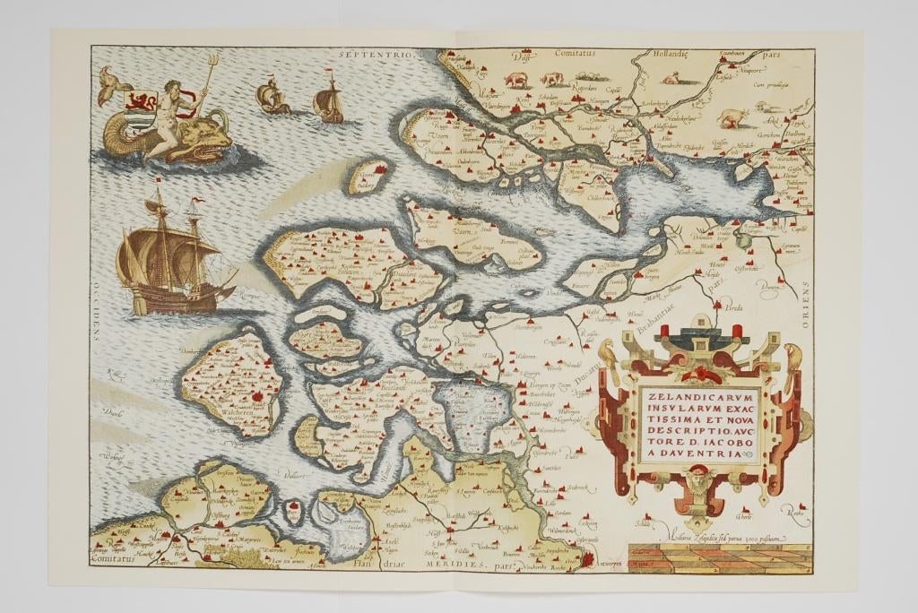 Oude landkaart Zeeland 1592 Abraham Ortelius, Verzenden, Voor 1800, Nederland, Landkaart
