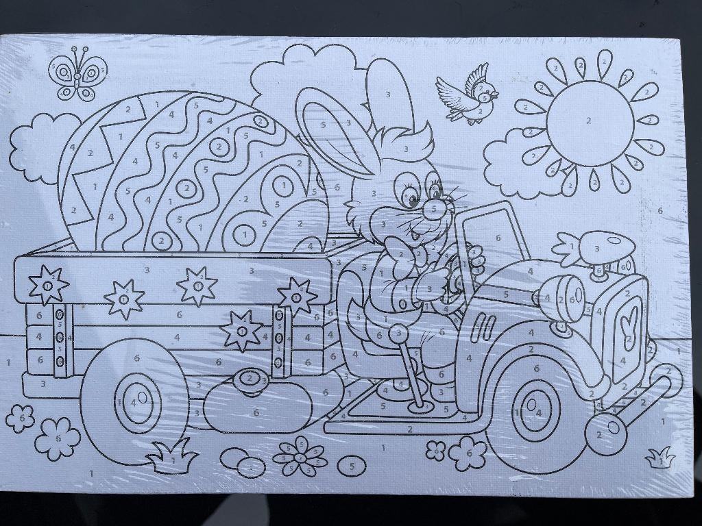 "Paashaas Schilderij" met Penseel en Verf Nieuw, Ophalen of Verzenden, Nieuw