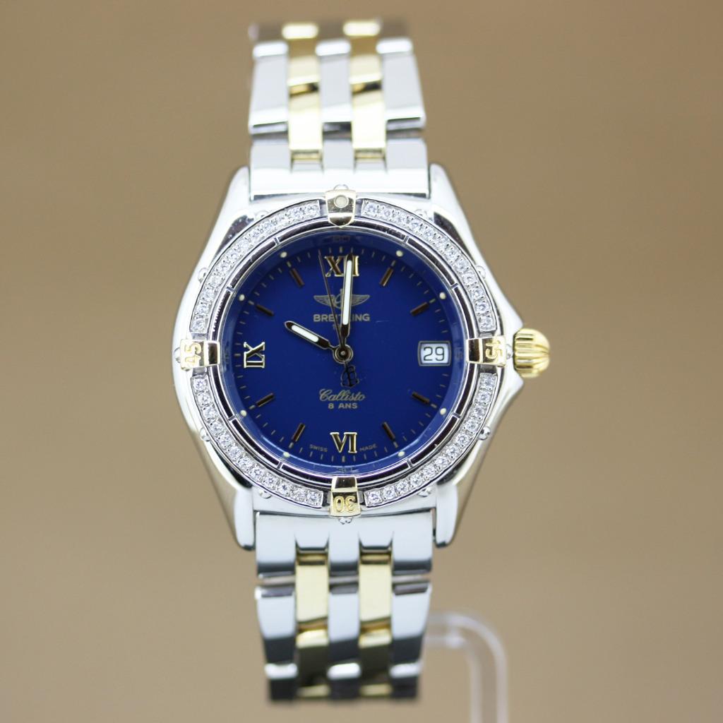 Breitling Callisto Staal-Goud Diamant 34 mm, Overige merken, Staal, Gebruikt, Polshorloge