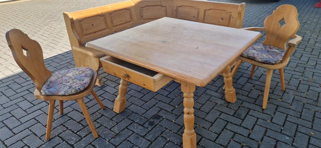 Landelijke vintage Oostenrijkse Duitse Eethoek Klep Zithoek, Huis en Inrichting, Ophalen, Gebruikt, Stof, Oostenrijkse Duitse Eethoek zithoek