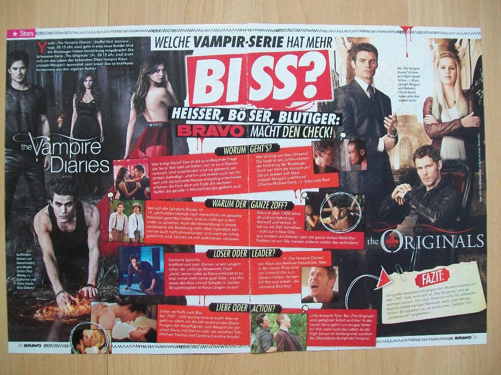 Artikel The Vampire Diaries The Originals uit Duits t. 2x A4, Verzamelen, Ophalen of Verzenden, Nieuw, Boek, Tijdschrift of Artikel