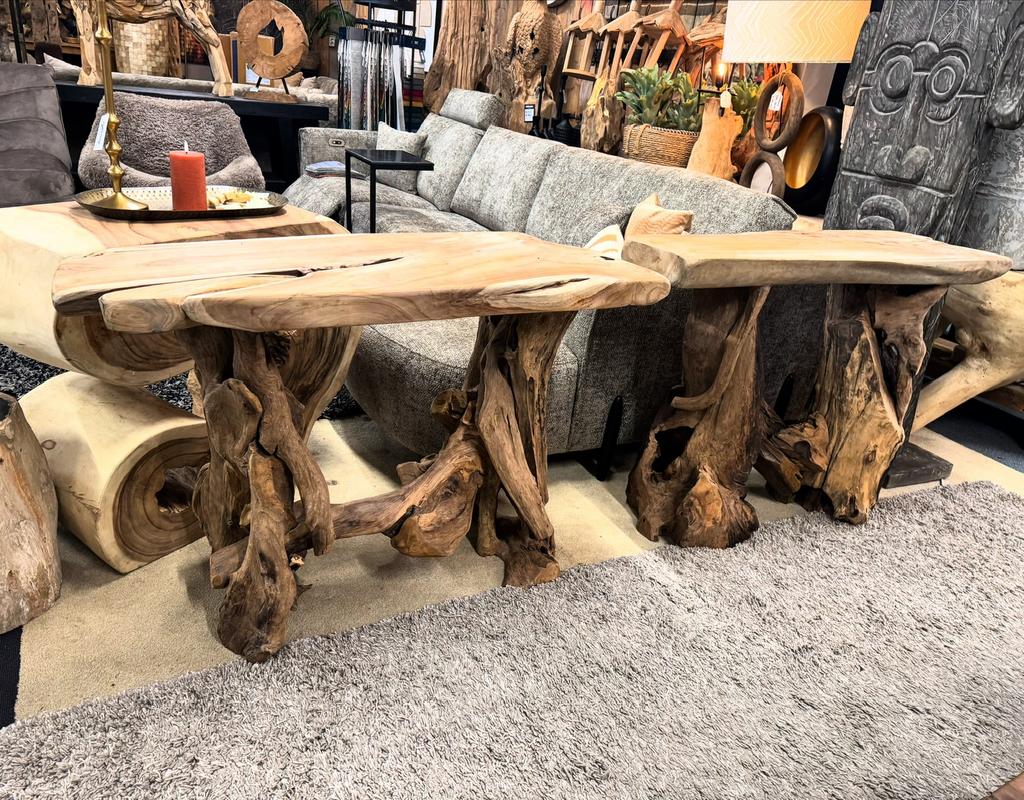 Boomstam eettafels salontafels uniek suarhout van mokana, Ophalen, Hogelandingel 49, Info@mokana.nl, Nieuw