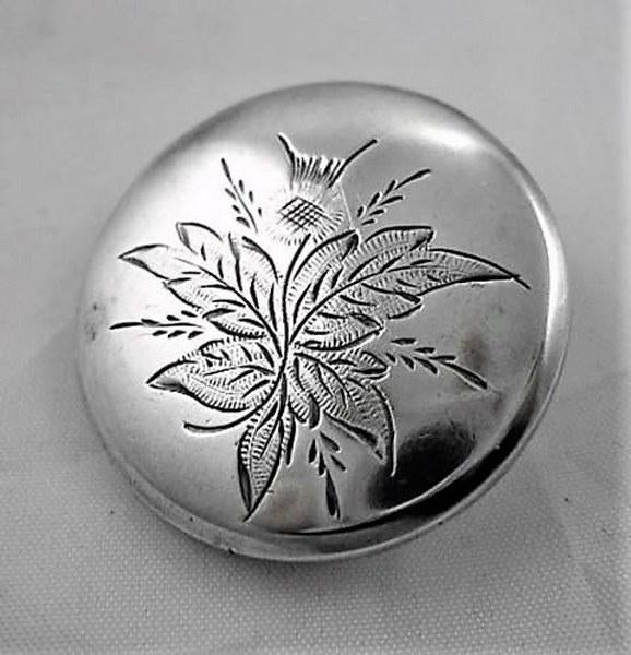 Antieke zilveren Schotse broche – geciseleerde distel (5289), Ophalen, Zilver, Broche