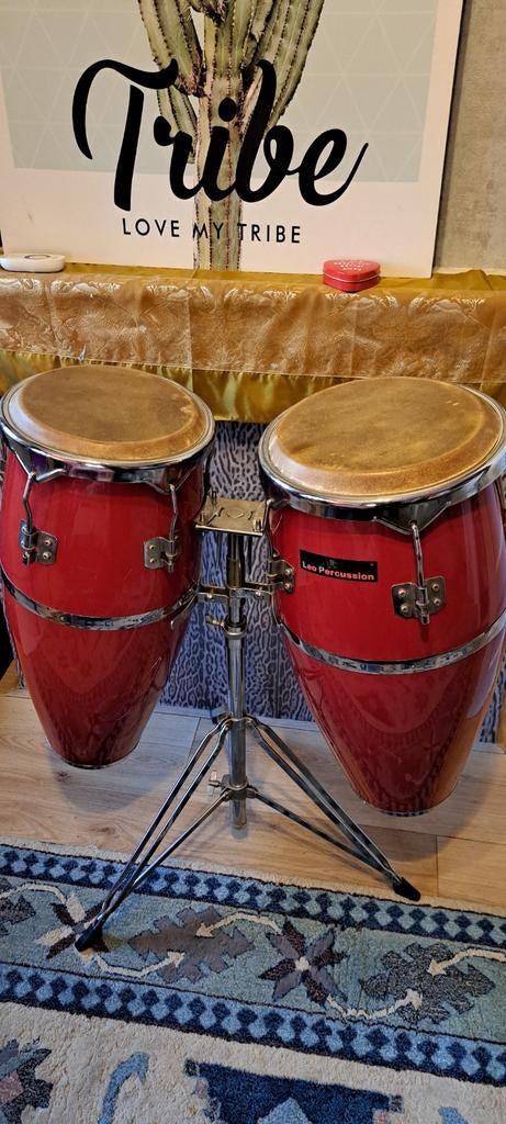 Leo Percussion Conga's - Latin/Reggae Stijl, Muziek en Instrumenten, Percussie, Ophalen of Verzenden, Gebruikt, Trommel