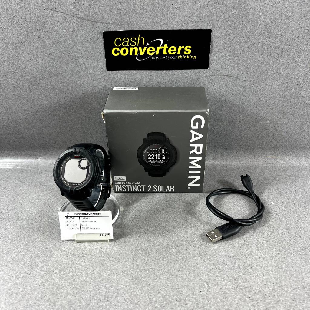 Garmin Instinct 2 Solar | smartwatch | lader | 392001, Sieraden, Tassen en Uiterlijk, Smartwatches, Gebruikt, Android, Zwart, Afstand