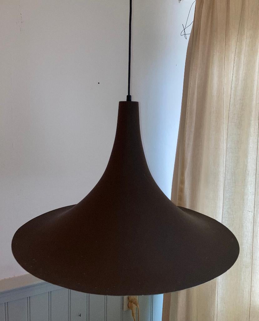 Vintage heksenhoed hanglamp, Huis en Inrichting, Lampen | Hanglampen, Ophalen of Verzenden, Gebruikt, Metaal, Minder dan 50 cm