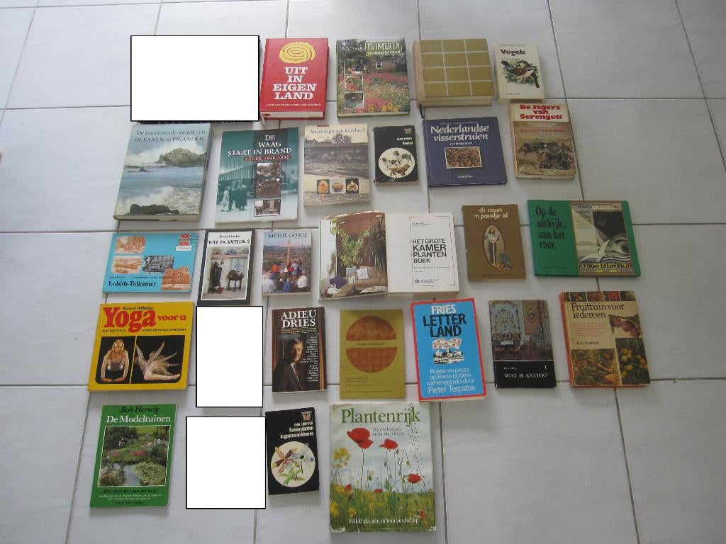 Diverse hobbyboeken over o.a. tuinieren, reizen, dieren etc., Ophalen