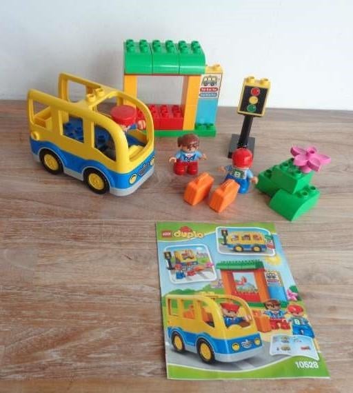 Duplo set 10528 schoolbus compleet met boekje, Ophalen of Verzenden, Zo goed als nieuw, Complete set, Duplo