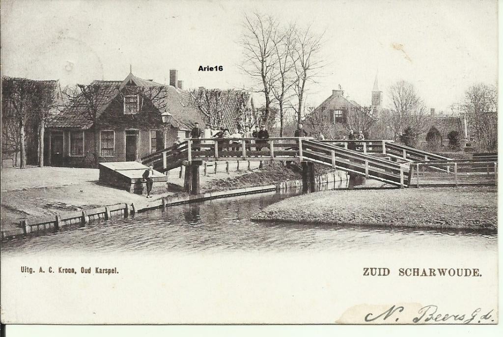 Zuid Scharwoude, Verzamelen, Ansichtkaarten | Nederland, Gelopen, Noord-Holland, Voor 1920, Ophalen of Verzenden