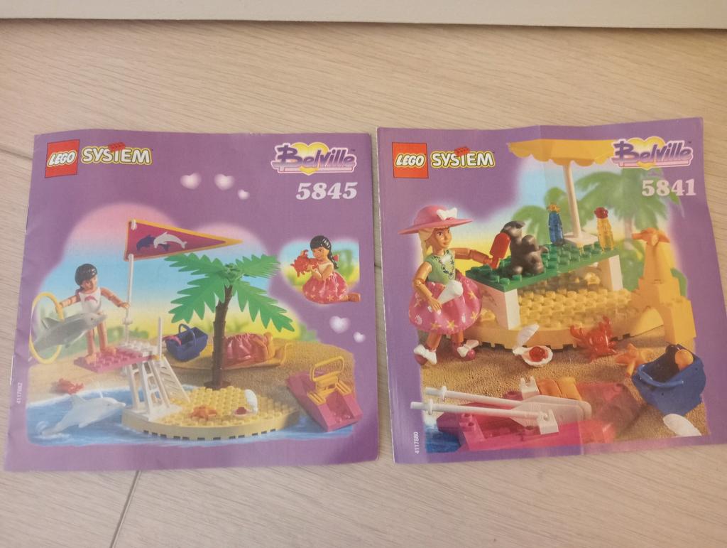 lego belville 5841-5844 beach fun dolfin show 100% compleet, Ophalen of Verzenden, Gebruikt, Lego