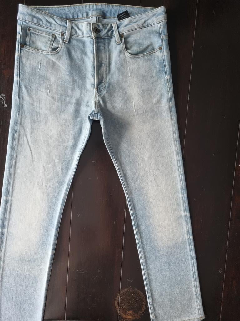 ZGAN CLASSIC G STAR RAW 3301 STRAIGHT STRETCH DESTROY 36/30!, Kleding | Heren, Ophalen of Verzenden, Zo goed als nieuw, Blauw