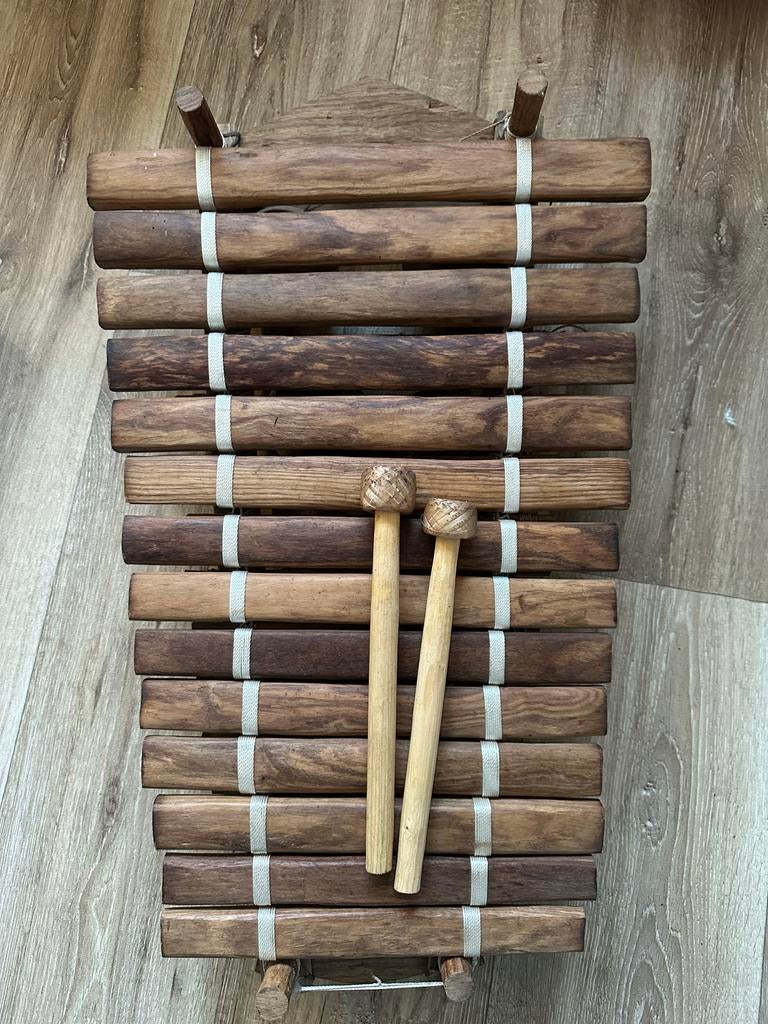 Handgemaakte Xylofoon van tropisch hardhout, Muziek en Instrumenten, Percussie, Ophalen, Gebruikt, Melodische percussie