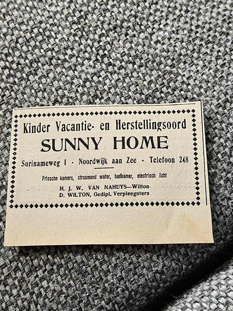 Noordwijk aan zee sunny home oude reclame, Ophalen of Verzenden, Gebruikt