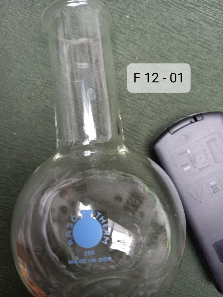 F12 serie: Laboratoriumglas,Glazen kolf 250ml uit de DDR., Verzamelen, Ophalen of Verzenden, Gebruikt, Overige typen