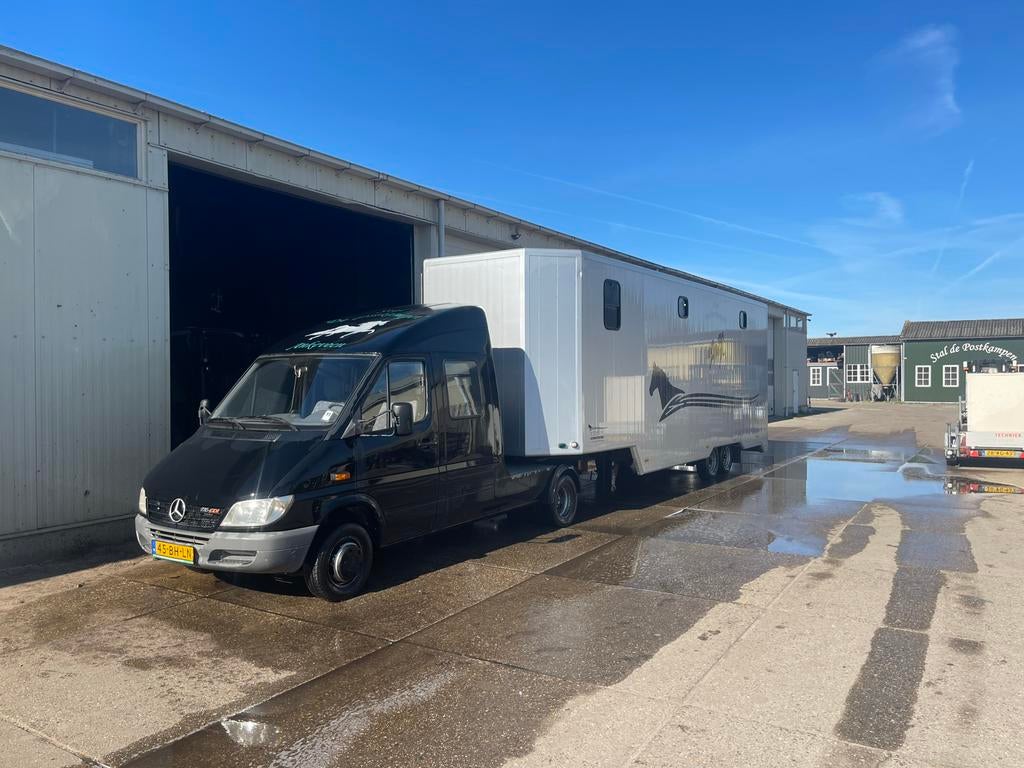 Anemoon paardentrailer met Mercedes be trekker, Ophalen, Gebruikt, Aluminium, Overige typen