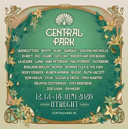 Te koop: 4 tickets Central Park Festival zaterdag (Utrecht), Tickets en Kaartjes, Drie personen of meer
