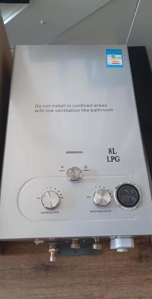 8L Propaan Boiler – LPG Geiser | Mobiele Douche | Camping, Ophalen of Verzenden, Minder dan 3 jaar oud, Minder dan 20 liter, Propaan of Butaan