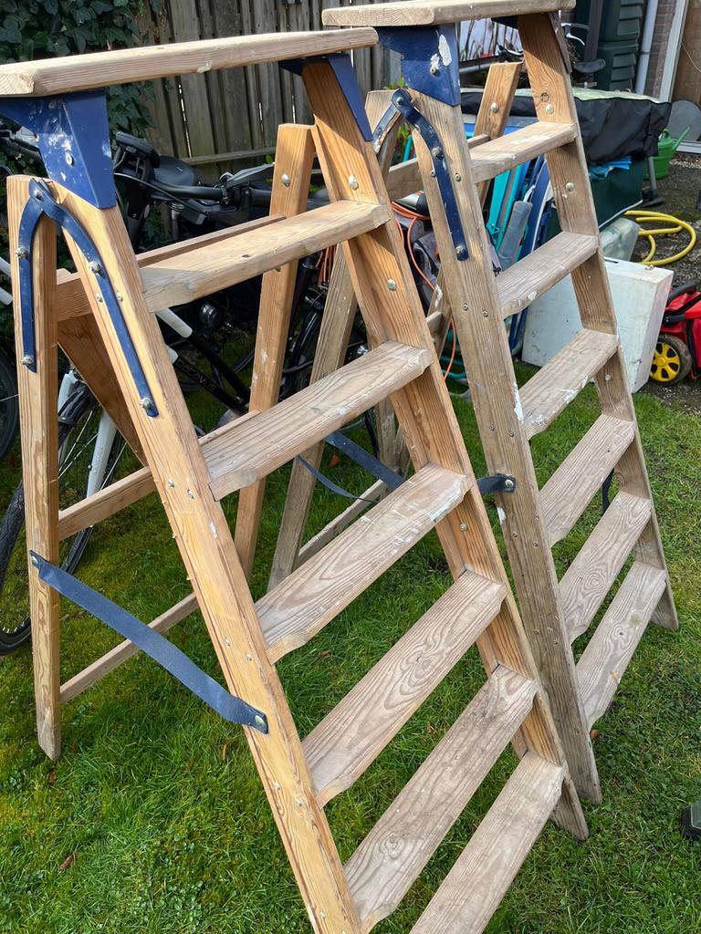 houten trap met 6 treden, Ophalen, Gebruikt