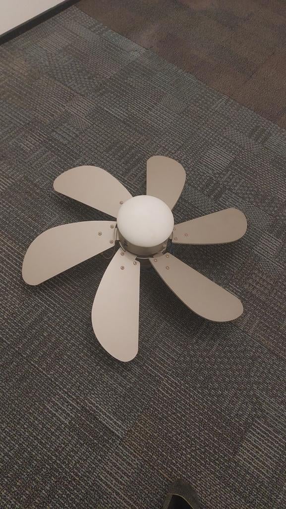 Plafondventilator met lamp, Ophalen, Gebruikt, Metaal, Modern