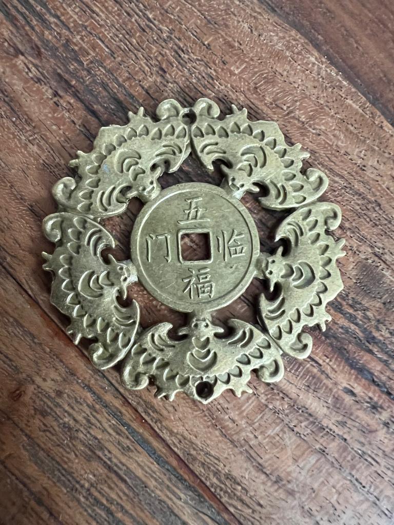 Fengshui messing vleermuis Chinese geluksmunt hanger, Verburgt Vintage, Nieuw, Schipluidenlaan 20 5035KJ Tilburg, Ophalen of Verzenden