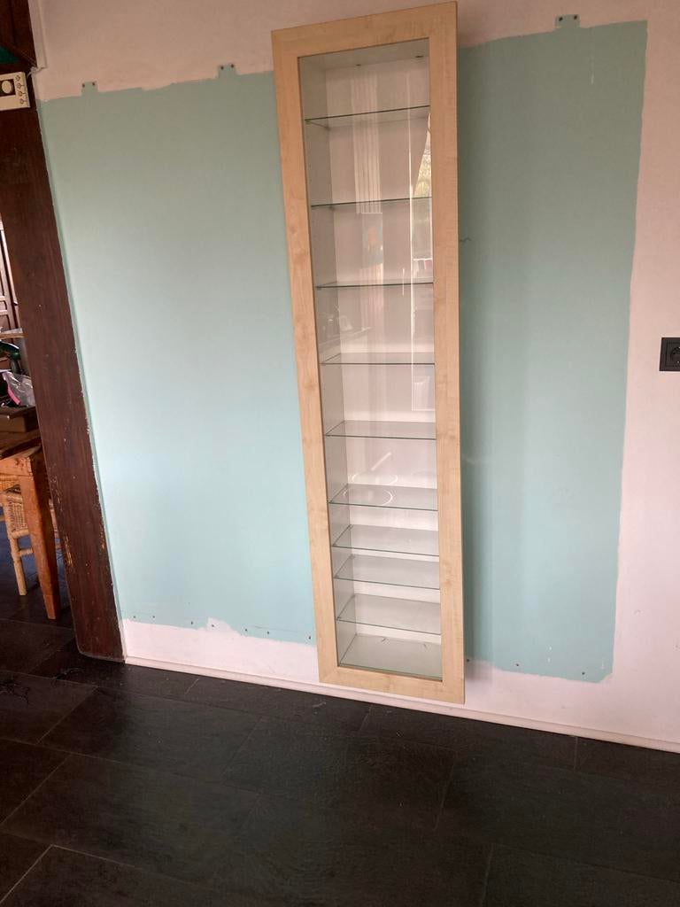 IKEA vitrinekasten met glazen planken, Ophalen, Minder dan 50 cm, Gebruikt, Glas