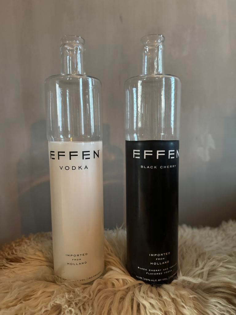 Glazen flessen met etiketten, Antiek en Kunst, Ophalen