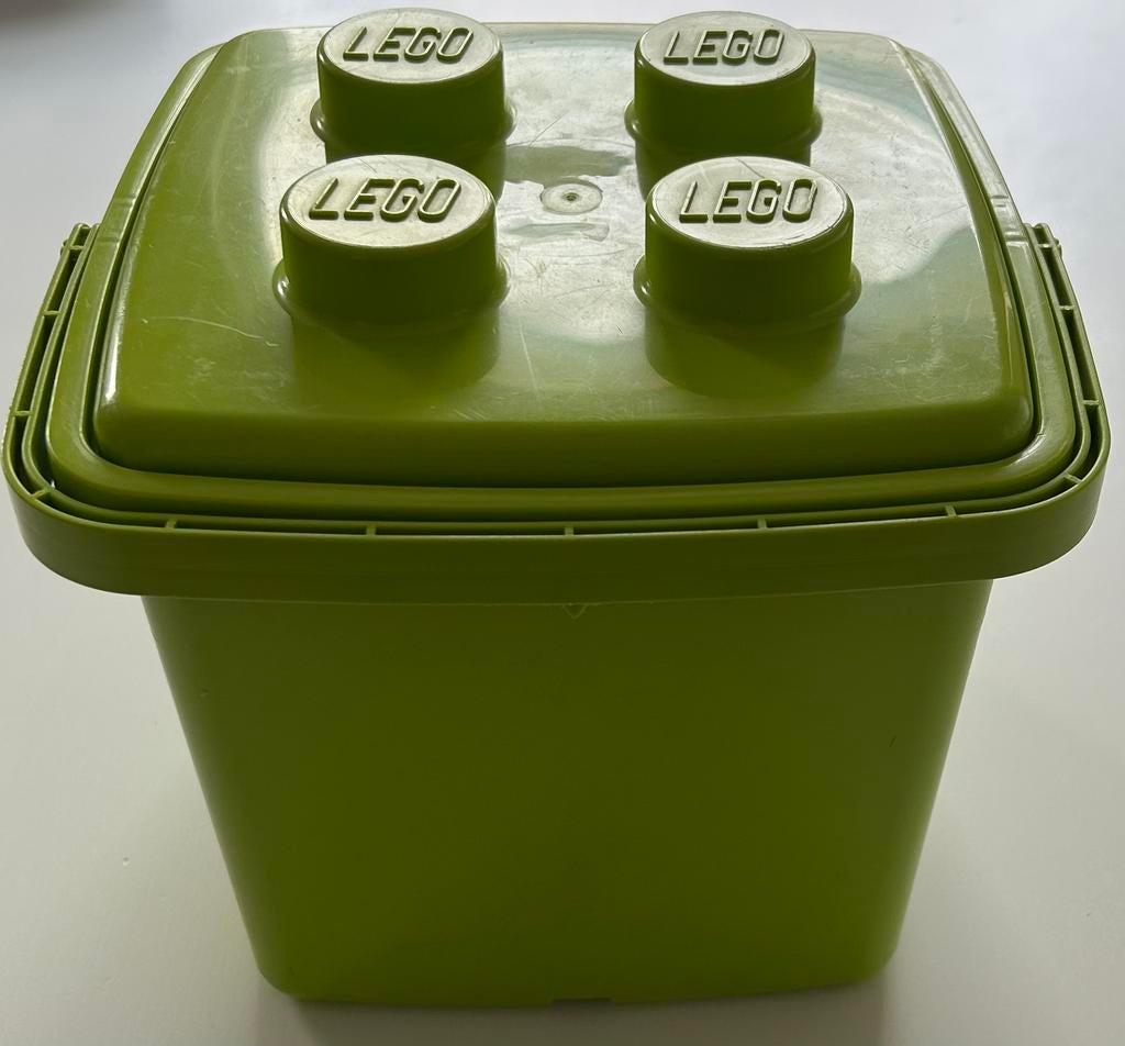 Leuke groene vintage LEGO opbergton / emmer, Ophalen of Verzenden, Zo goed als nieuw, Lego