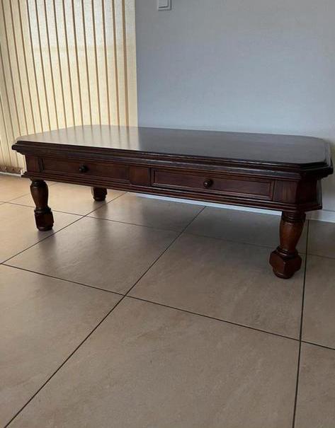 Salontafel engelse stijl massief hout, Ophalen, 100 tot 150 cm, 50 tot 100 cm, Zo goed als nieuw