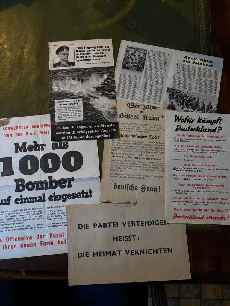 Duitse oorlogspamfletten 6x, Verzamelen, Ophalen of Verzenden, Duitsland