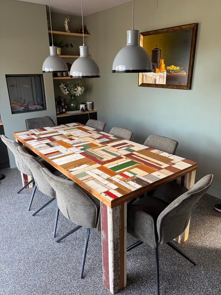 Eetkamer tafel sloophout, Ophalen, Gebruikt, 200 cm of meer, Piet Hein Eek