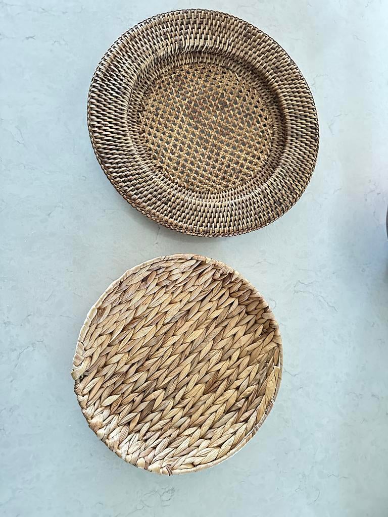 leuke Rotan onderborden / schalen, Huis en Inrichting, Gebruikt, Schaal, Rond, Ophalen of Verzenden