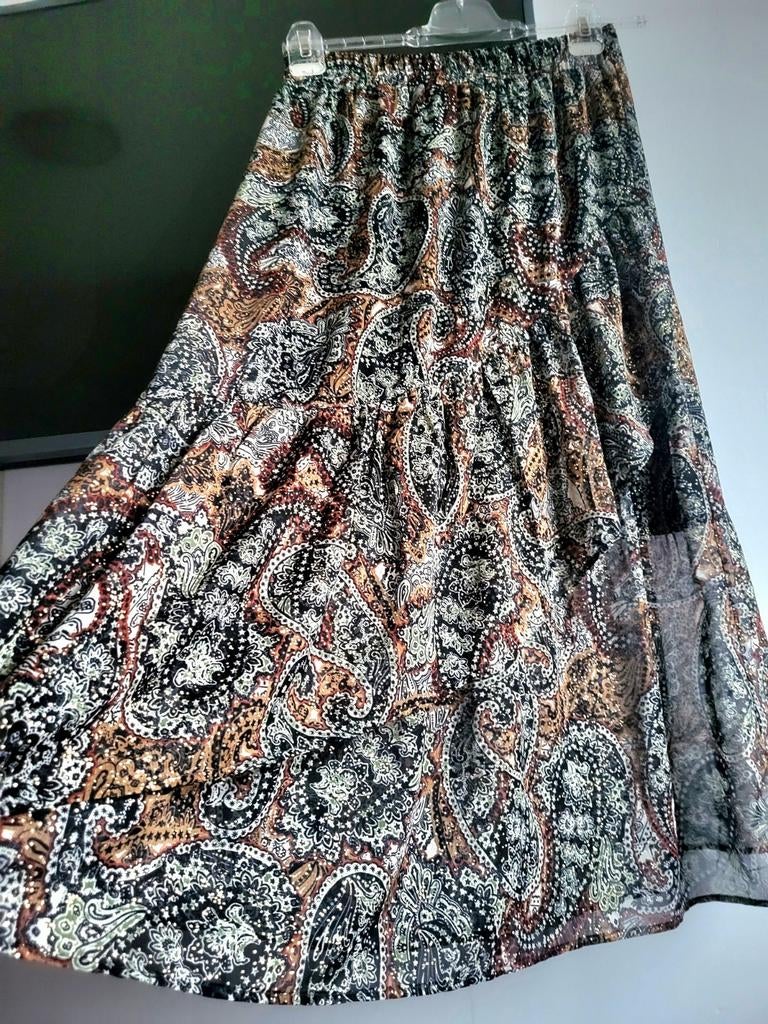 Costes maxi rok Bohemian stijl met ruches, maat L, Bruin, Maat 42/44 (L), Ophalen of Verzenden, Zo goed als nieuw