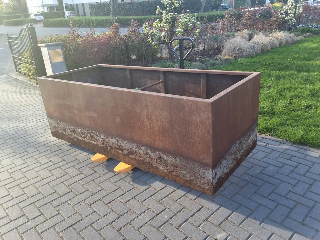 Prachtige Cortenstaal bloembak zonder bodem, ., Ophalen of Verzenden, ., Metaal