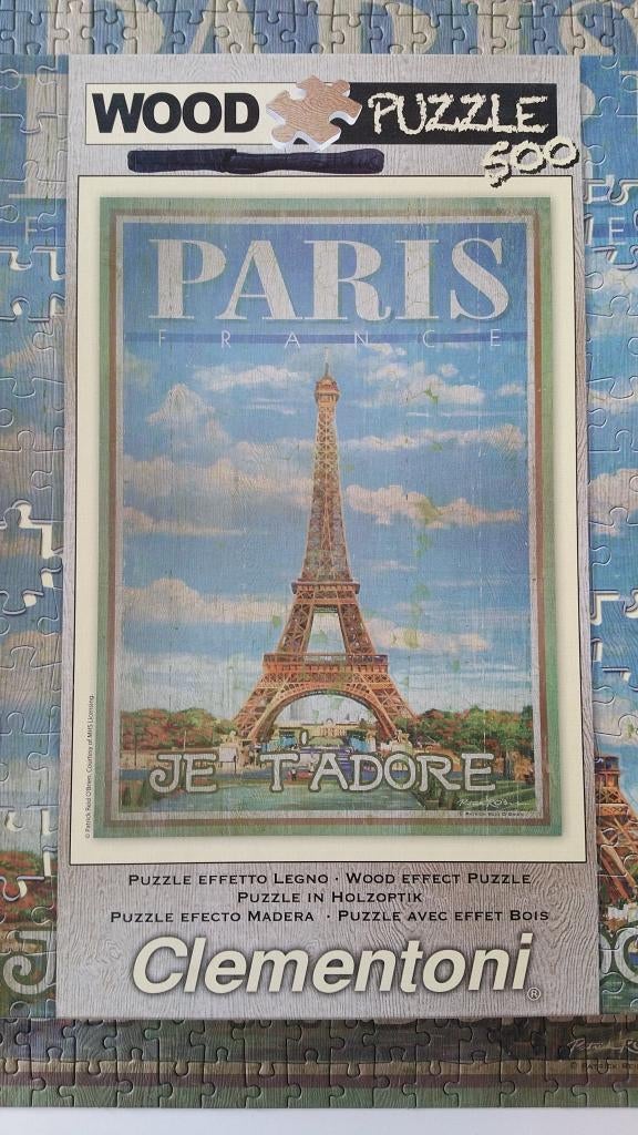 Legpuzzel Clementoni Parijs Eiffeltoren 500 st, Ophalen, 500 t/m 1500 stukjes, Zo goed als nieuw, Legpuzzel