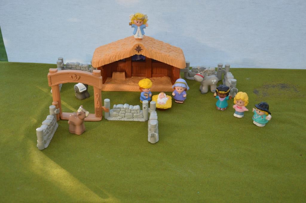 Fisher Price kerststal met geluid kerstliedje brandende ster, Ophalen of Verzenden, Gebruikt, Speelset, Met geluid