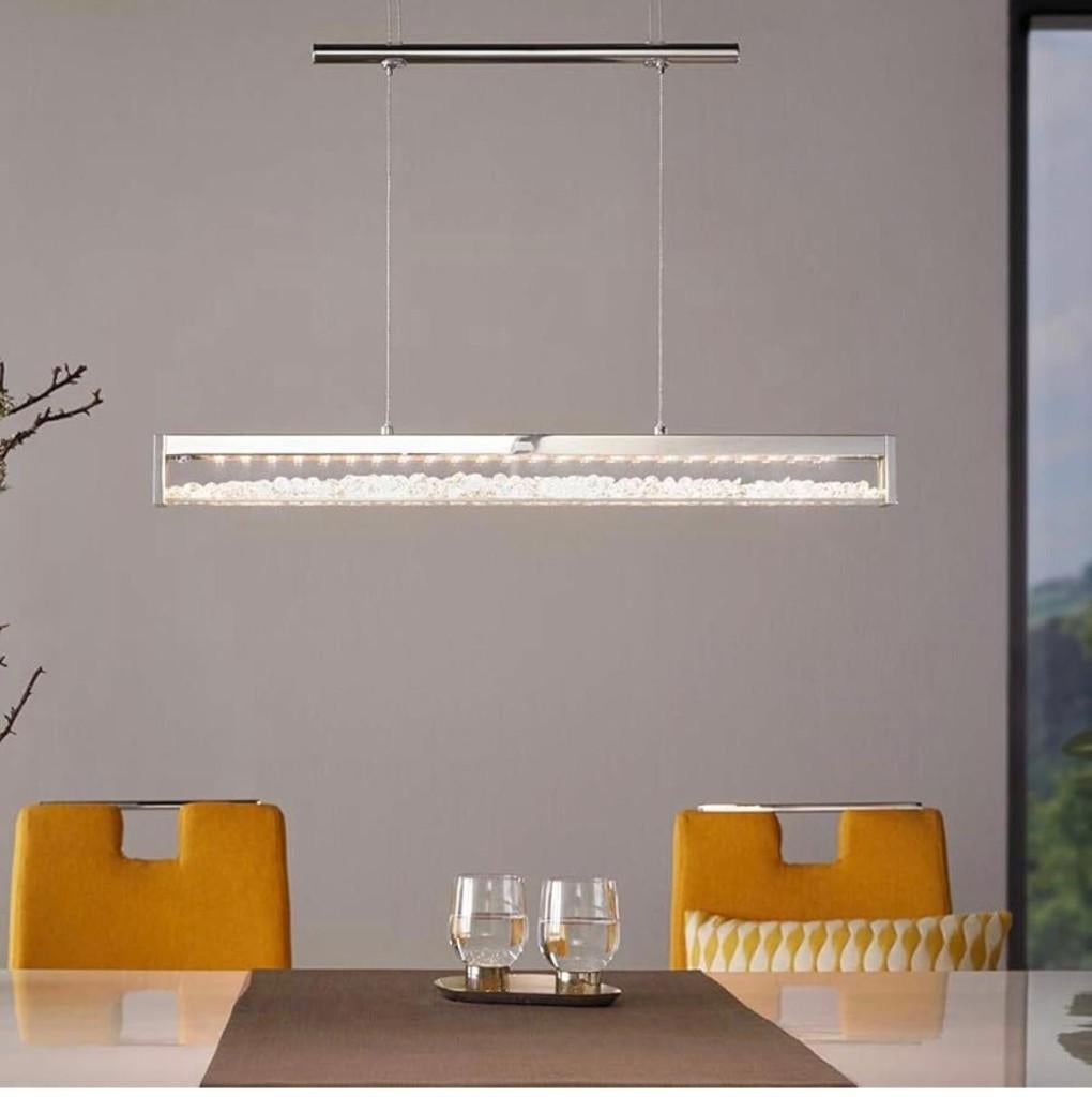 Hanglamp led Eglo Cardito 1 verstelbaar met diamanten, Ophalen, Gebruikt, Glas, 50 tot 75 cm