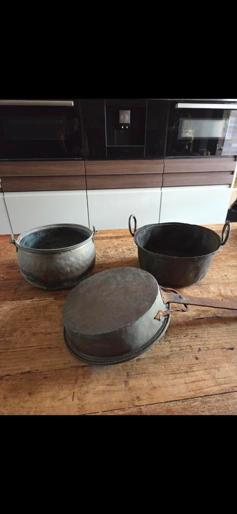 Te koop 2 koperen pannen., Ophalen of Verzenden, Koper