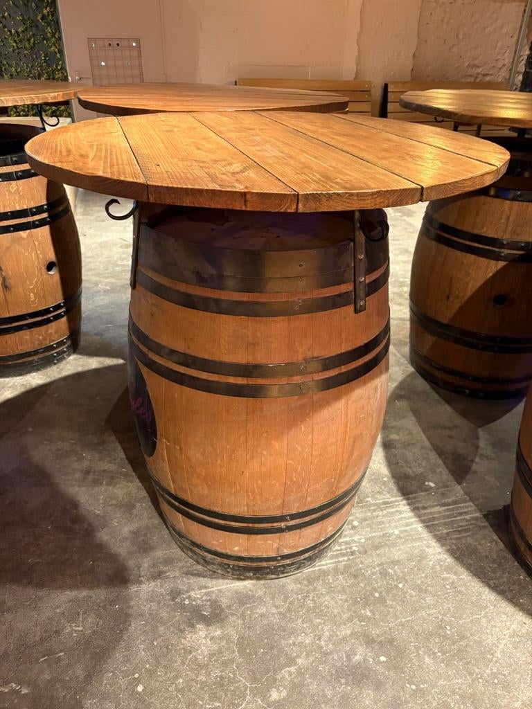 Wijntonnen statafels 6st robuust & sfeervol &Horecakwaliteit, Ophalen, Gebruikt